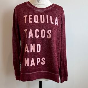 Zoe + Liv Burgundy Sweatshirt with Pink Lettering